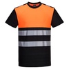 PW3 Hi-Vis Cotton Comfort Class 1 T-Shirt S/S, PW311, Black/Orange, Size 4XL